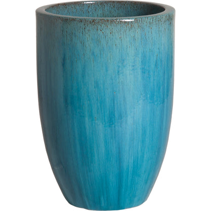16" Tall Ceramic Planter by Emissary USA. Made from unique in a coastal style.