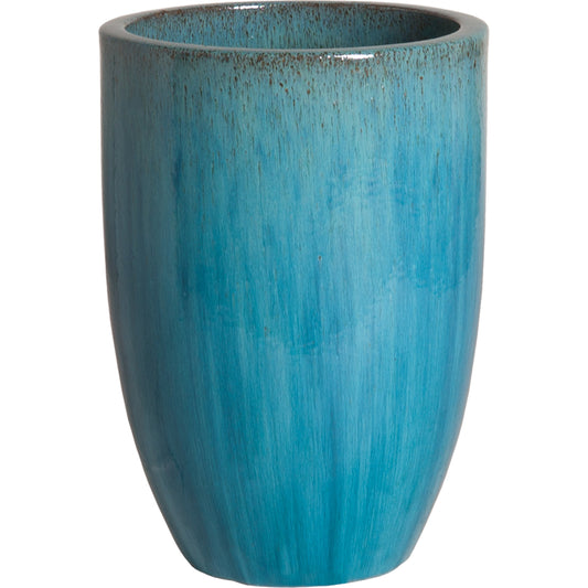 16" Tall Ceramic Planter by Emissary USA. Made from unique in a coastal style.