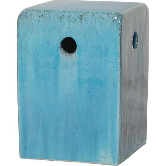 Square Stool Table by Emissary USA in blue. Made from unique in a coastal style.