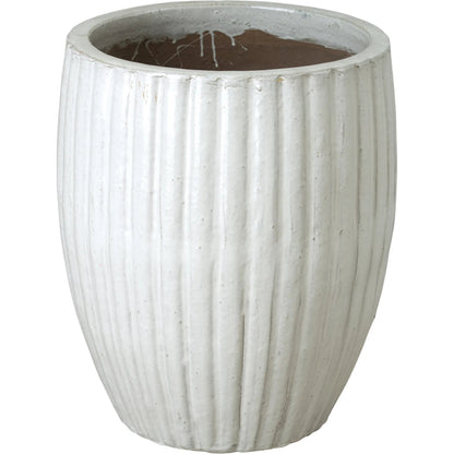 Ridges Indoor/Outdoor Planter by Emissary in glossy glaze. Made from ceramic in a unique style.