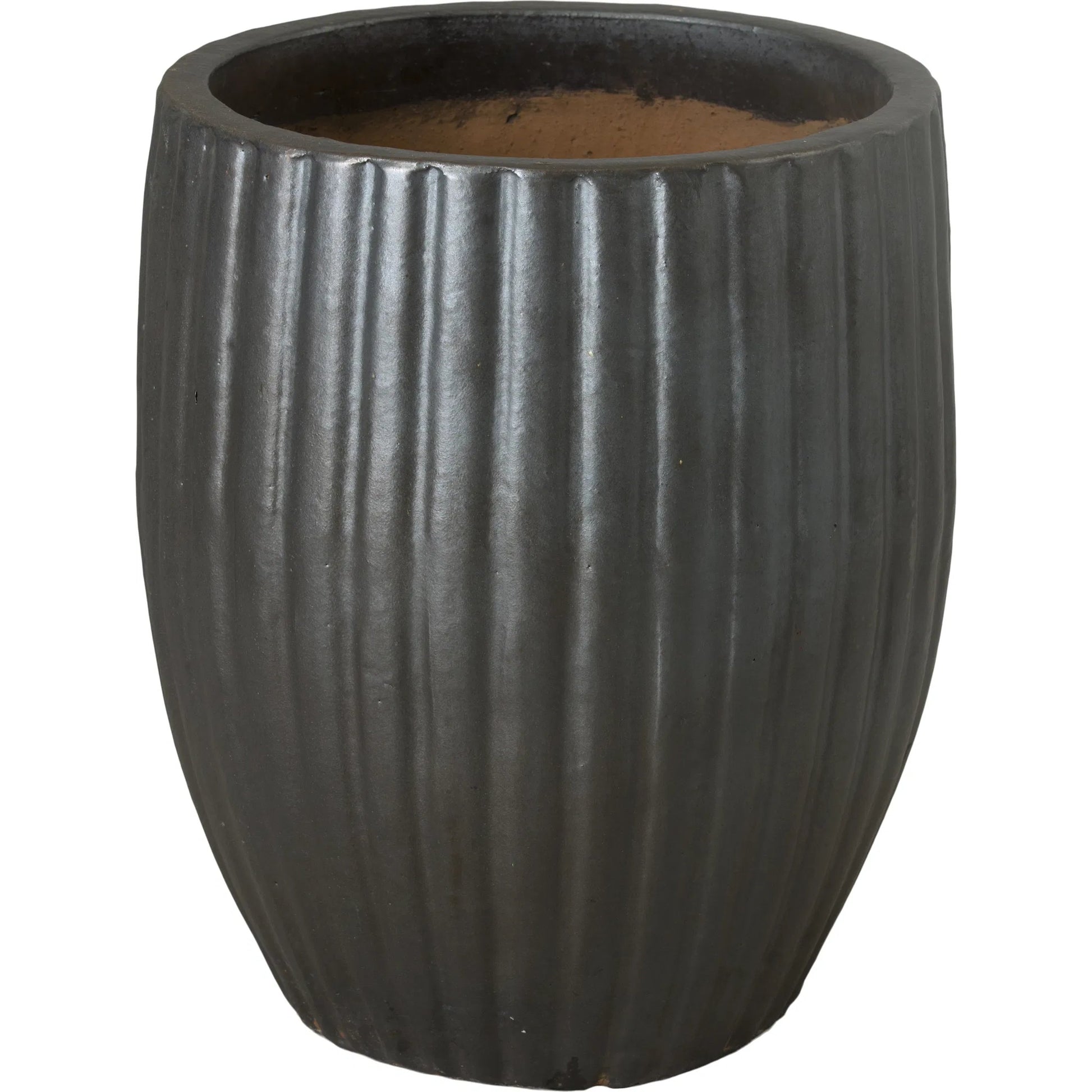 Ridges Indoor/Outdoor Planter by Emissary in glossy glaze. Made from ceramic in a unique style.