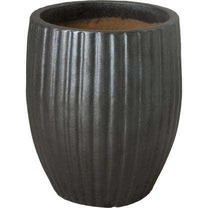Ridges Indoor/Outdoor Planter by Emissary in glossy glaze. Made from ceramic in a unique style.