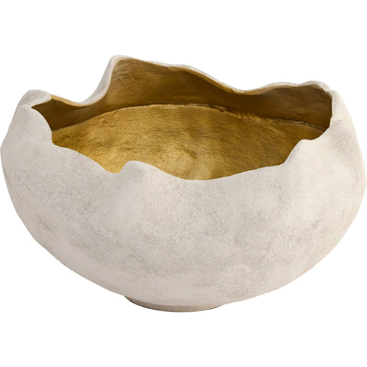 Selene Deep Bowl by Cyan Design in white, gold. Made from cast aluminum in a unique style.