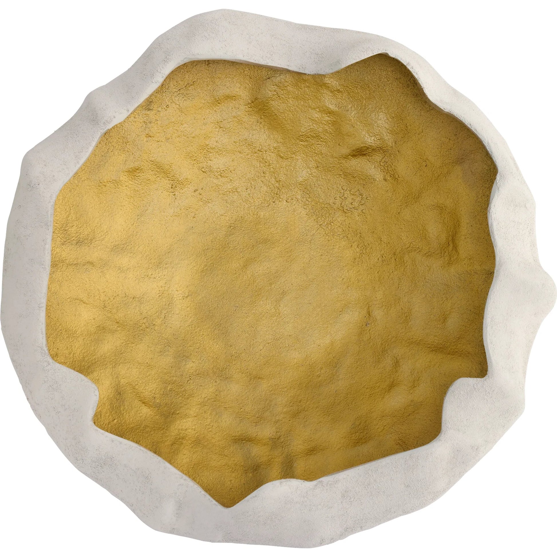 Selene Low Bowl by Cyan Design in white, gold. Made from cast aluminum in a modern style.