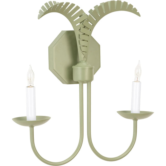 Petite Palm Sconce by Wildwood in green. Made from unique in a unique style.
