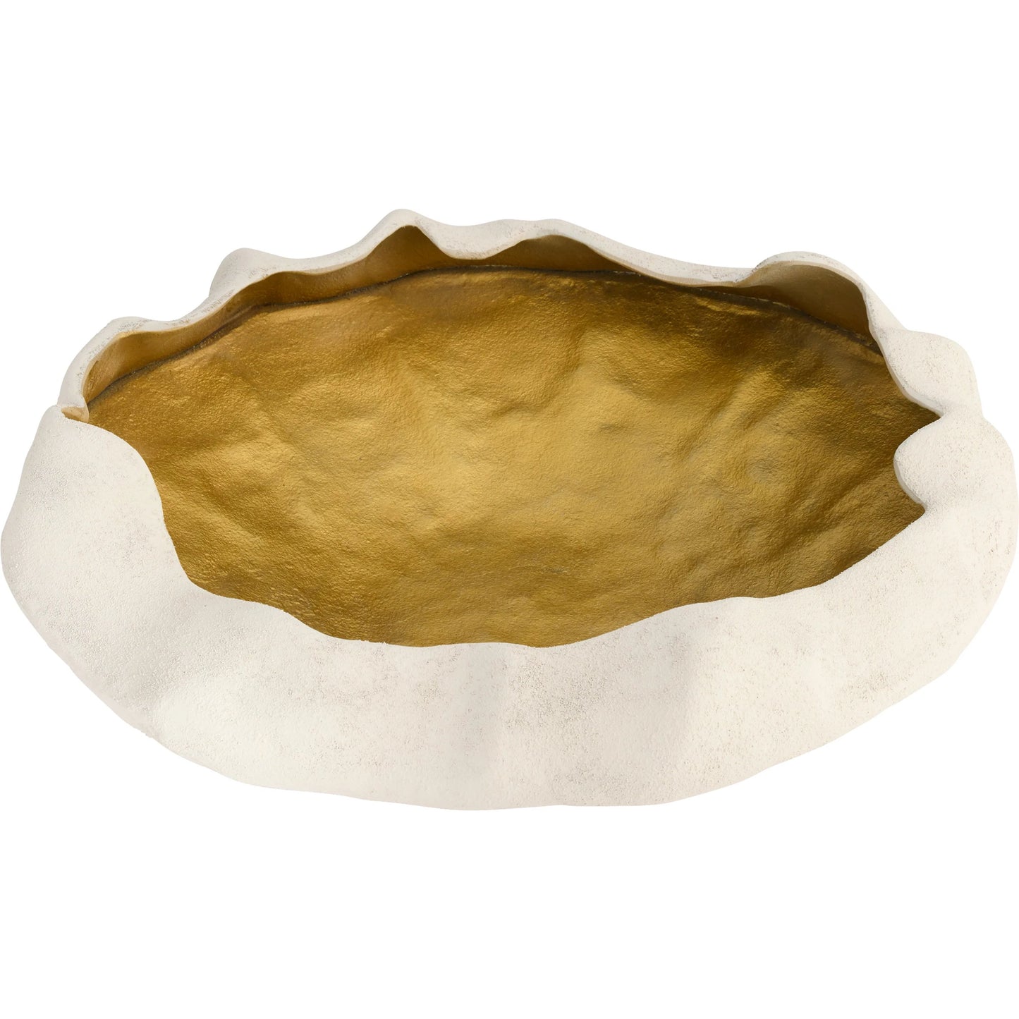 001 SI-2445026 | Primary Silo | Selene Low Bowl by Cyan Design in white, gold. Made from cast aluminum in a modern style.