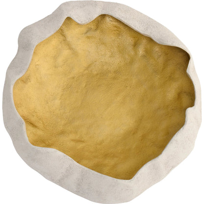 Selene Low Bowl by Cyan Design in white, gold. Made from cast aluminum in a modern style.