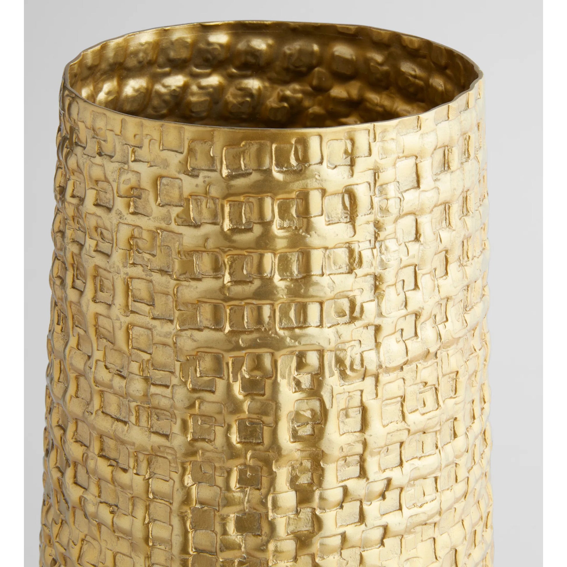 Artemios Tall Vase by Cyan Design in gold. Made from cast aluminum in a modern style.