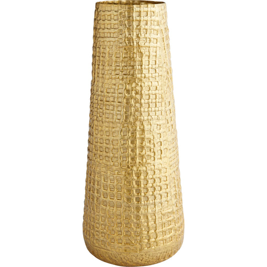 Artemios Tall Vase by Cyan Design in gold. Made from cast aluminum in a unique style.