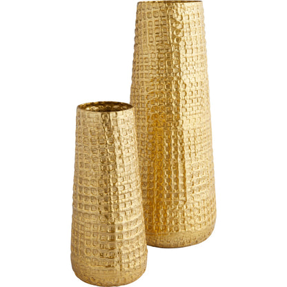 Artemios Tall Vase by Cyan Design in gold. Made from cast aluminum in a modern style.