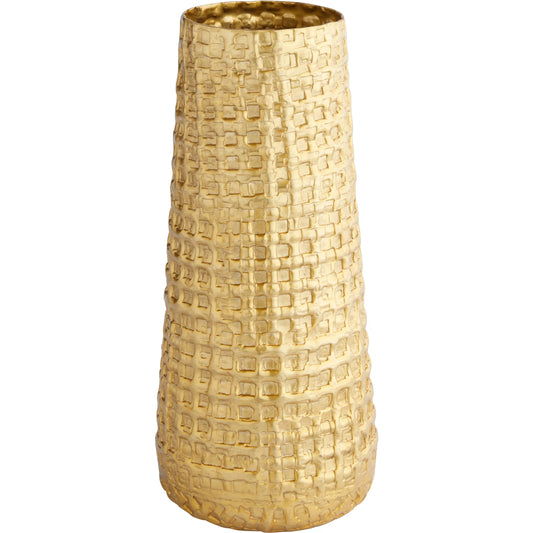 Artemios Tall Vase by Cyan Design in gold. Made from cast aluminum in a unique style.