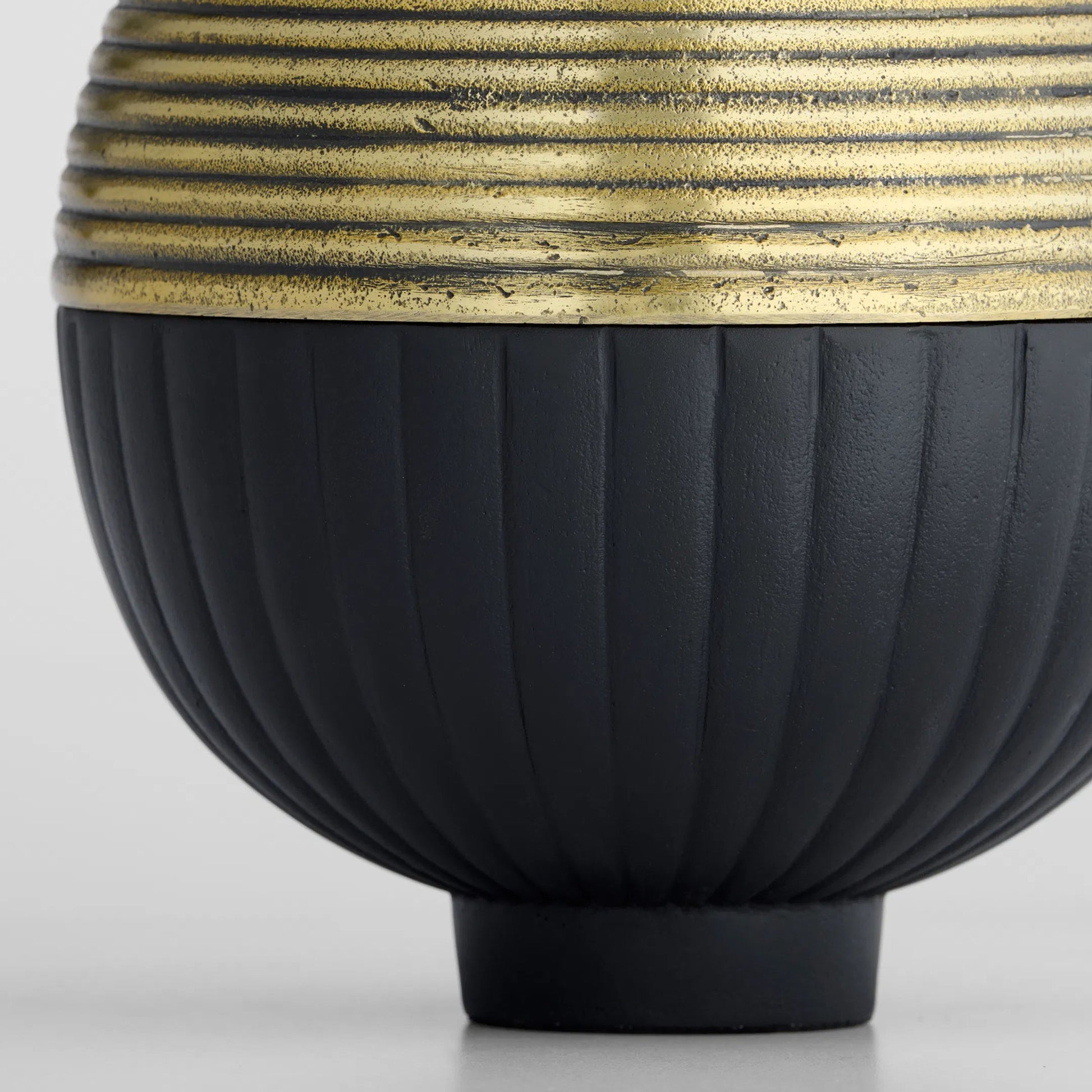 Orb Box by Cyan Design in matte black, antique brass. Made from cast aluminum in a modern style.