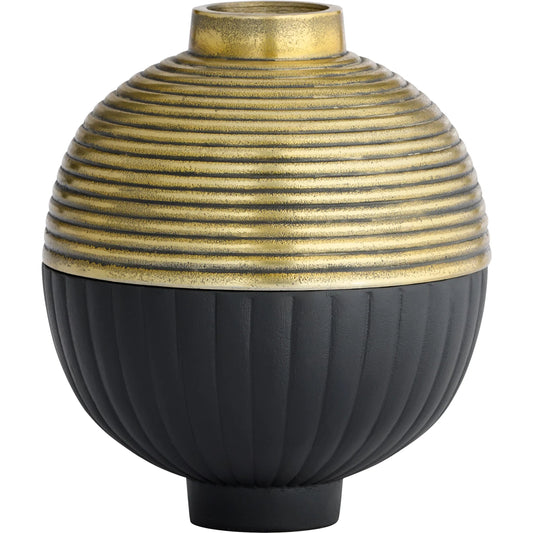 Orb Box by Cyan Design in matte black, antique brass. Made from cast aluminum in a unique style.