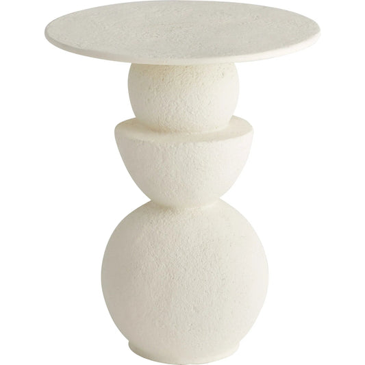 Hemisphere Side Table by Cyan Design in off white. Made from ecomix, wood in a unique style.
