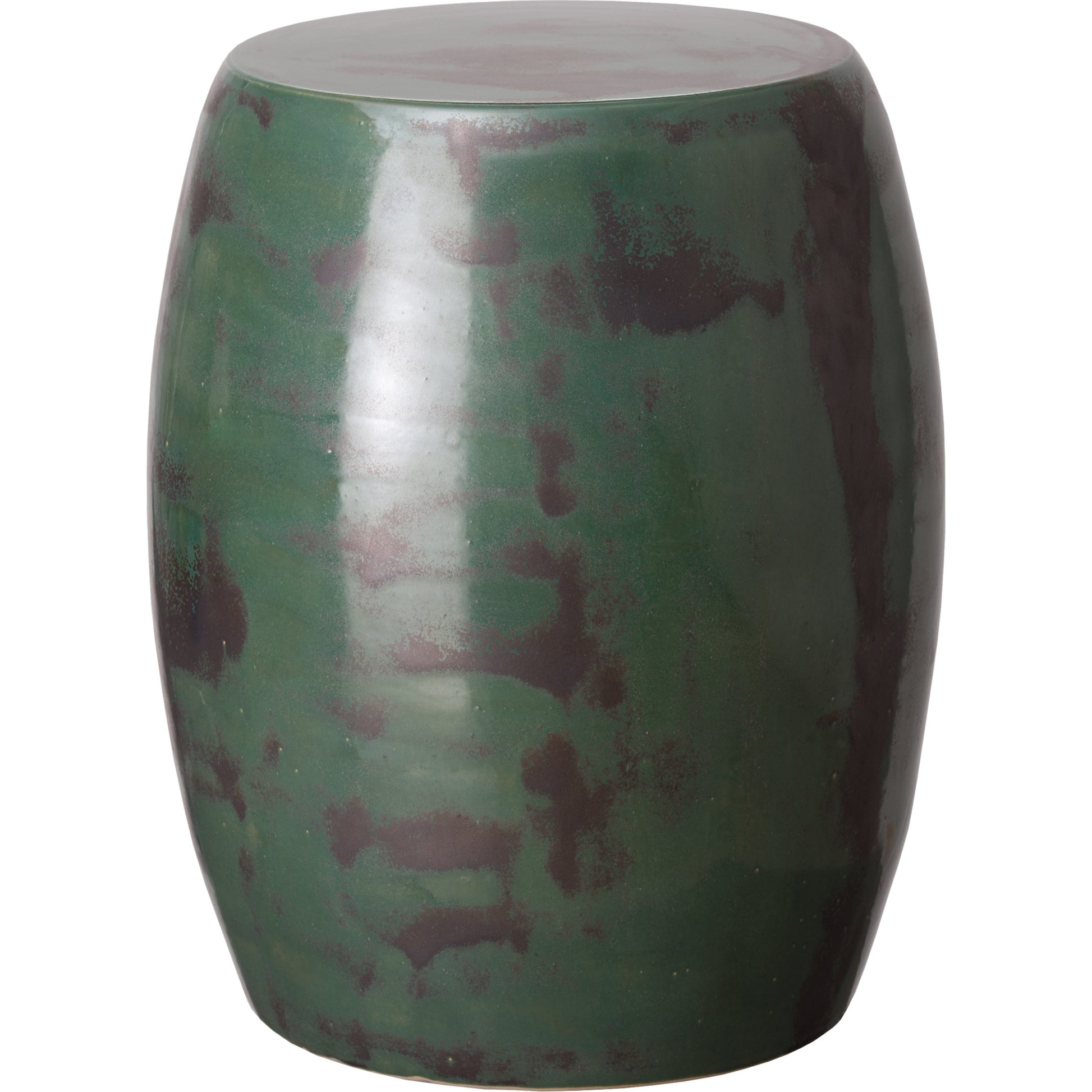 Smooth Round Garden Stool by Emissary USA in graphite green. Made from unique in a transitional style.