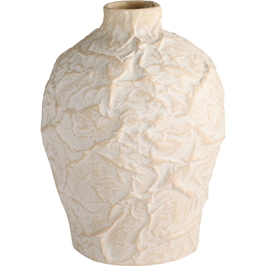 Zimurtu Vase by Cyan Design in off white. Made from ecomix in a unique style.