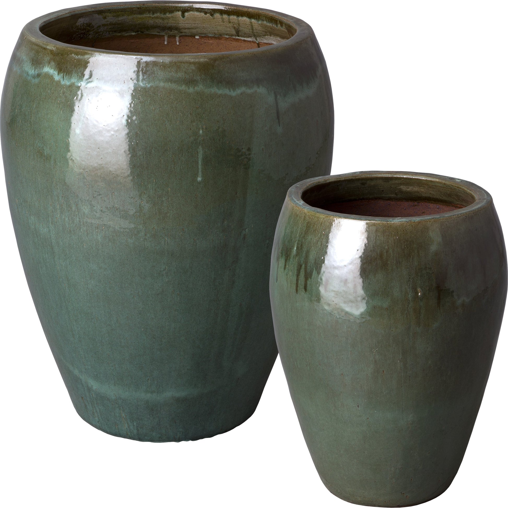 Round Pots - 12173 (Set of 2) by Emissary in tea green. Made from unique in a eclectic & global style.