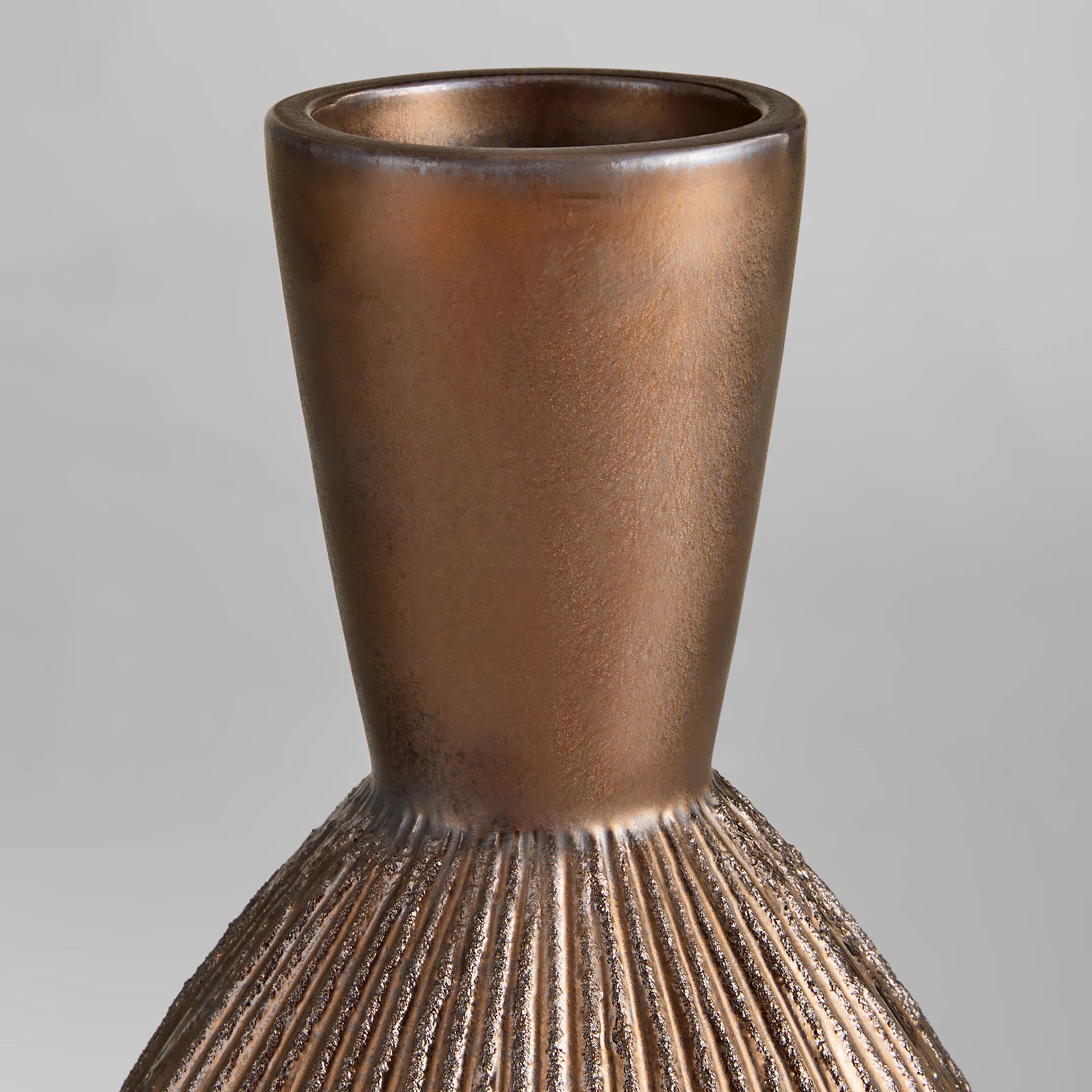 Starship Vase by Cyan Design in bronze. Made from ceramic in a rustic style.