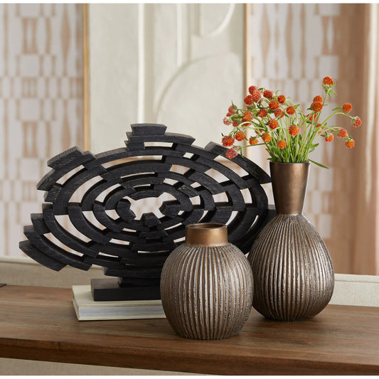 Starship Vase by Cyan Design in bronze. Made from ceramic in a unique style.