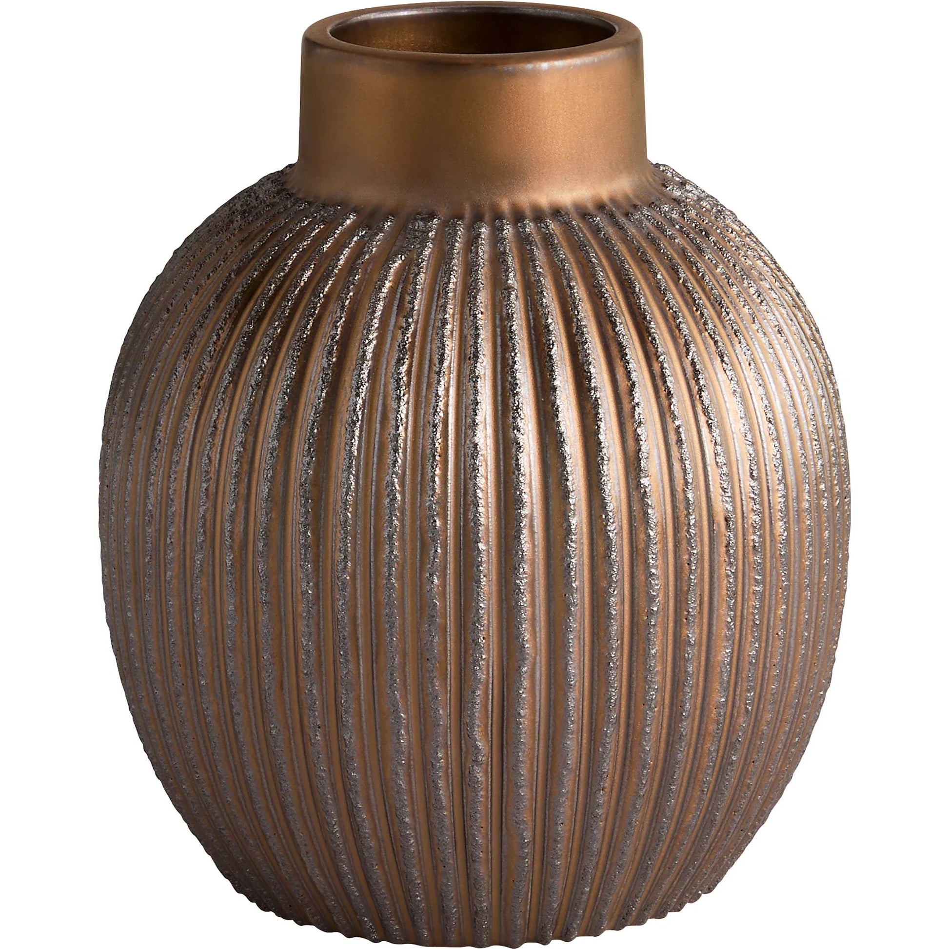 Starship Vase by Cyan Design in bronze. Made from ceramic in a rustic style.