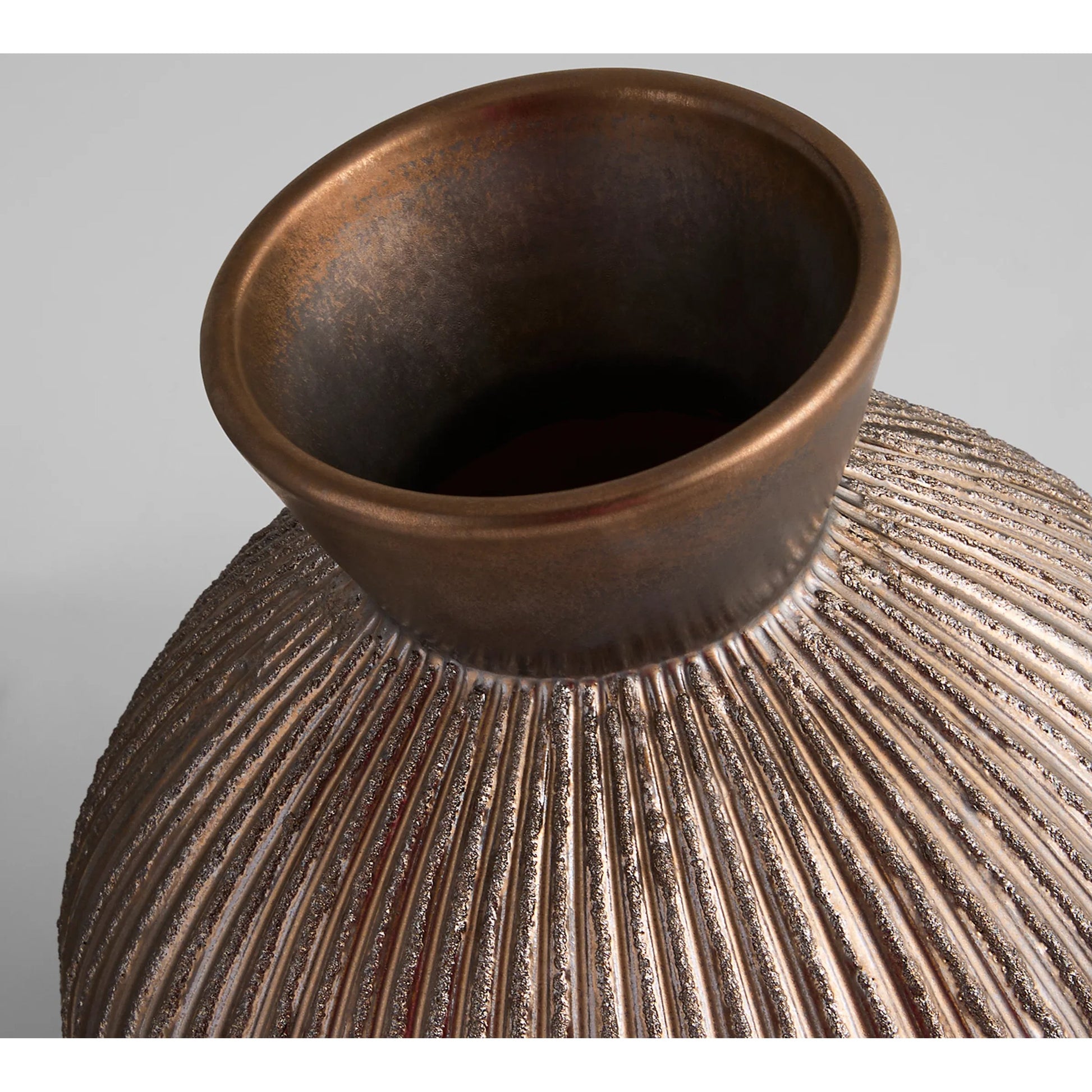 Starship Vase by Cyan Design in bronze. Made from ceramic in a rustic style.