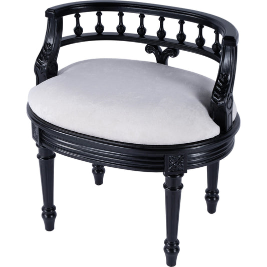 Hathaway Vanity Seat by Butler Specialty Company. Made from poplar wood solids, mdf, urethane foam, cotton fabric in a traditional style.