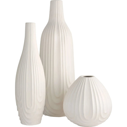 Nigel Vase by Cyan Design in white. Made from ceramic in a modern style.