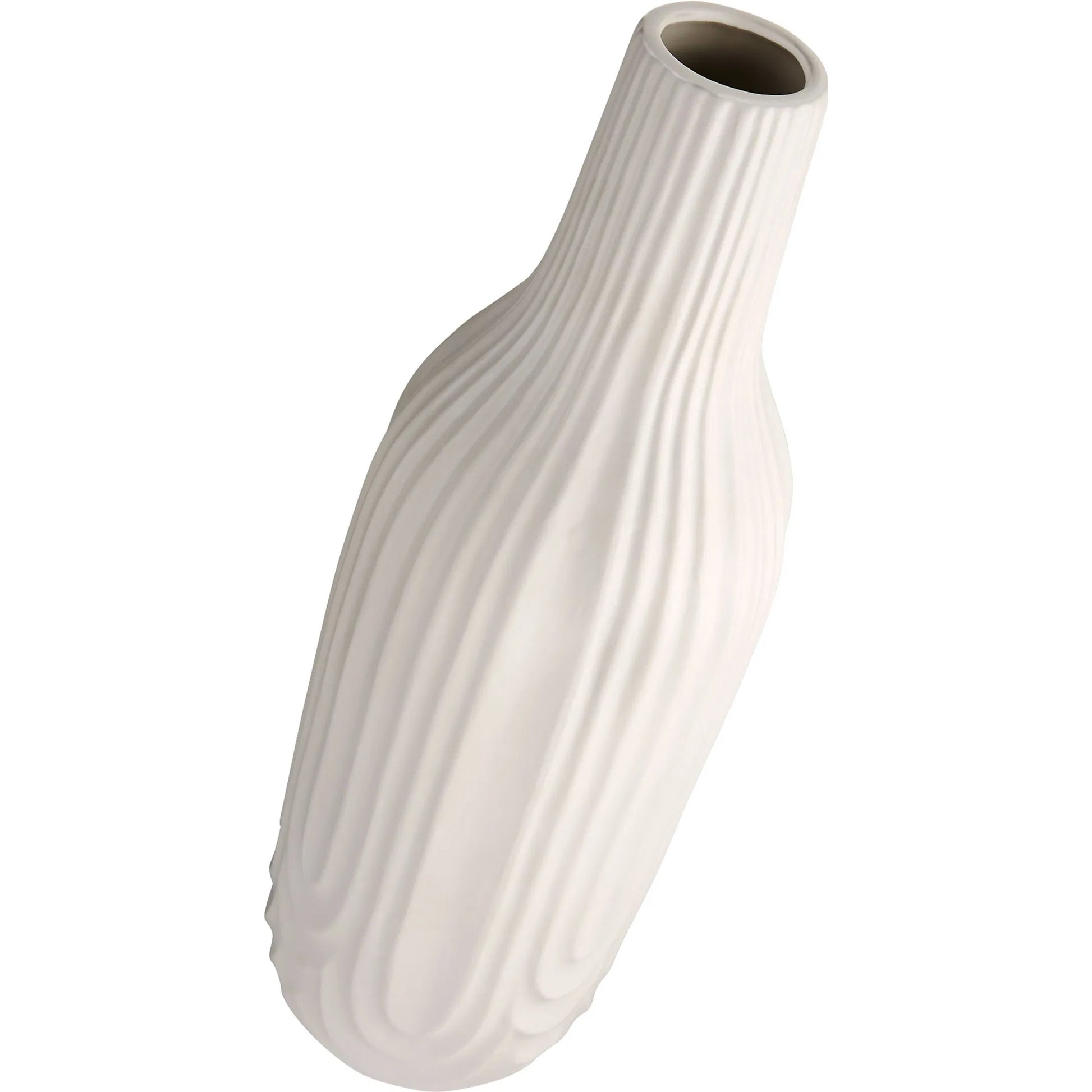 Nigel Vase by Cyan Design in white. Made from ceramic in a modern style.