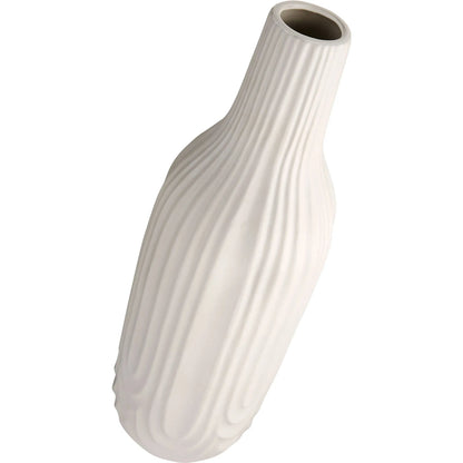 Nigel Vase by Cyan Design in white. Made from ceramic in a modern style.