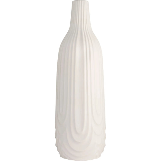 Nigel Vase by Cyan Design in white. Made from ceramic in a unique style.