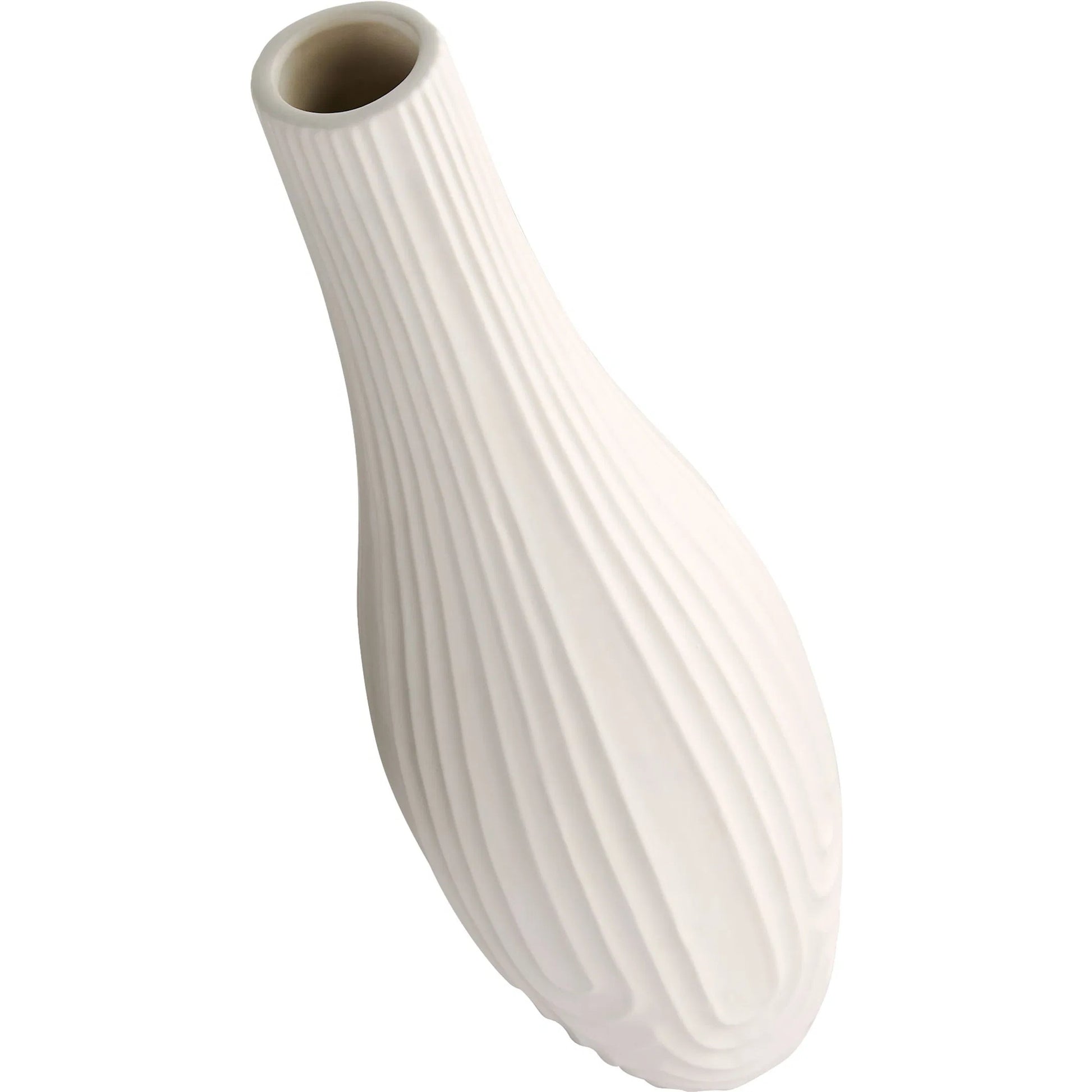 Nigel Vase by Cyan Design in white. Made from ceramic in a modern style.