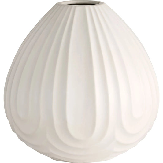Nigel Vase by Cyan Design in white. Made from ceramic in a unique style.