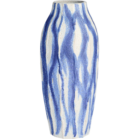 Ripple Vase by Cyan Design in chalk white, blue. Made from ceramic in a unique style.