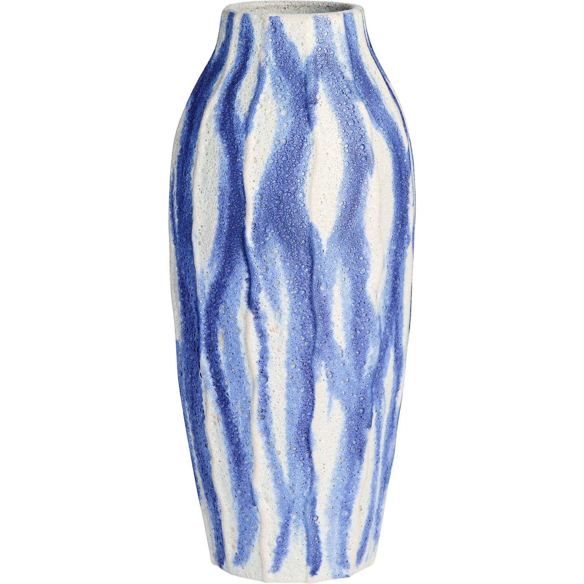 Ripple Vase by Cyan Design in chalk white, blue. Made from ceramic in a eclectic & global style.