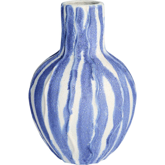 Ripple Vase by Cyan Design in chalk white, blue. Made from ceramic in a unique style.