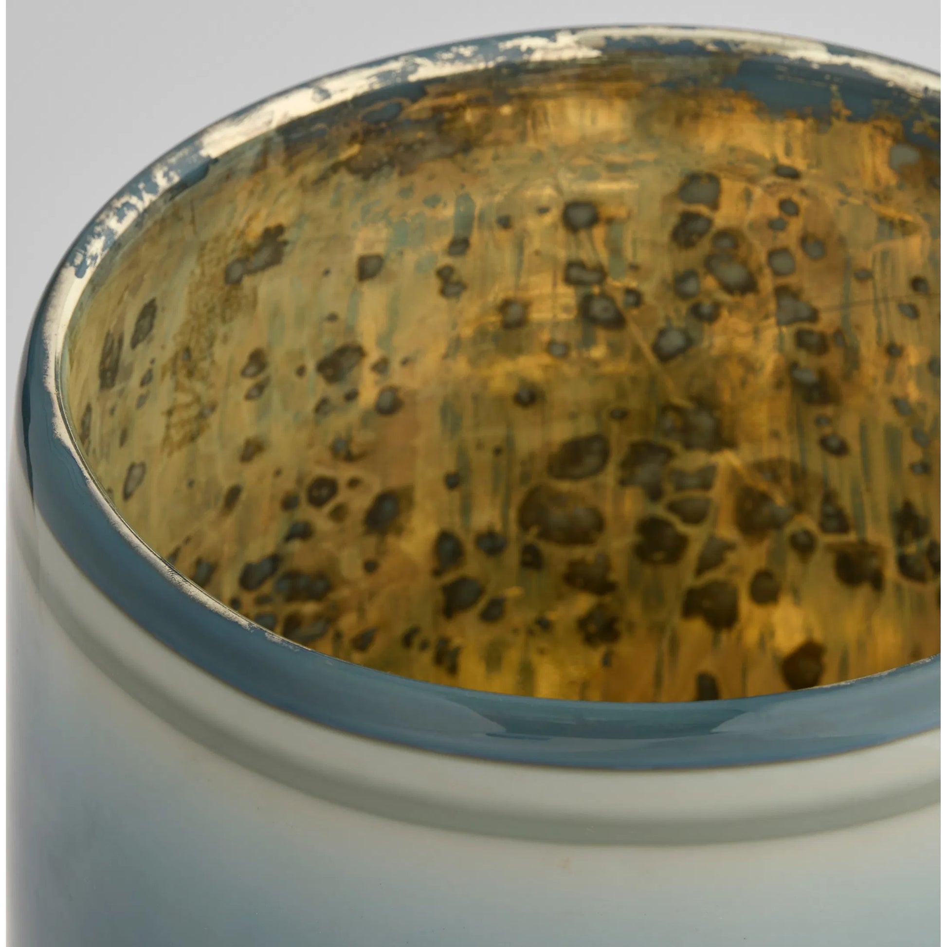 Tiedye Vase by Cyan Design in milky matte blue. Made from cased glass in a eclectic & global style.
