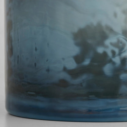 Tiedye Vase by Cyan Design in milky matte blue. Made from cased glass in a eclectic & global style.