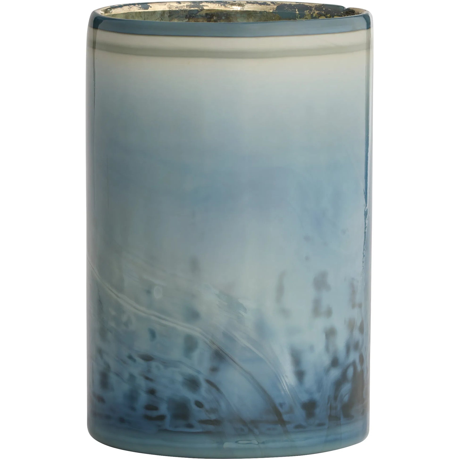 Tiedye Vase by Cyan Design in milky matte blue. Made from cased glass in a eclectic & global style.