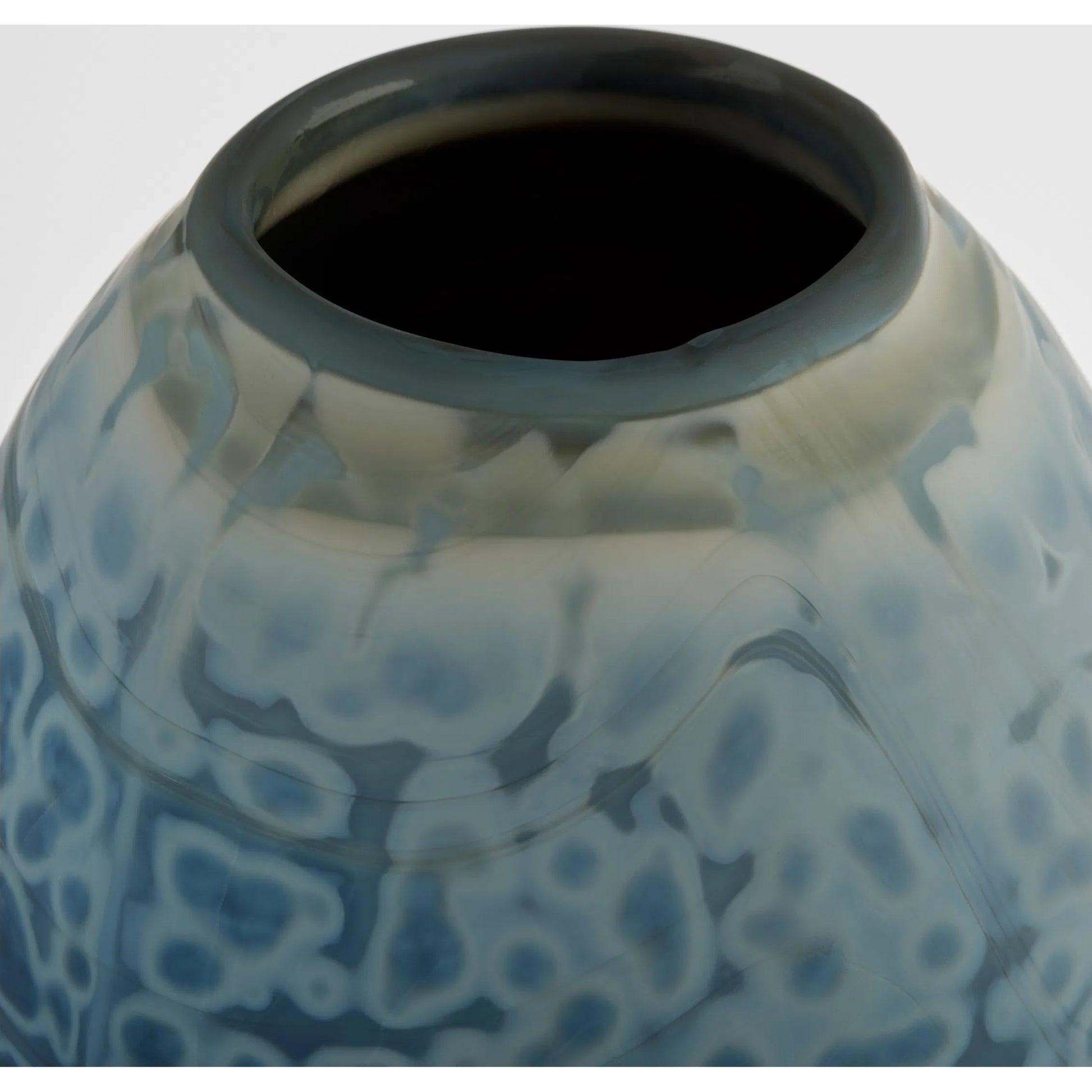 Tiedye Vase by Cyan Design in milky matte blue. Made from cased glass in a eclectic & global style.
