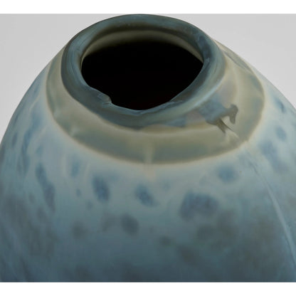 Tiedye Vase by Cyan Design in milky matte blue. Made from cased glass in a eclectic & global style.