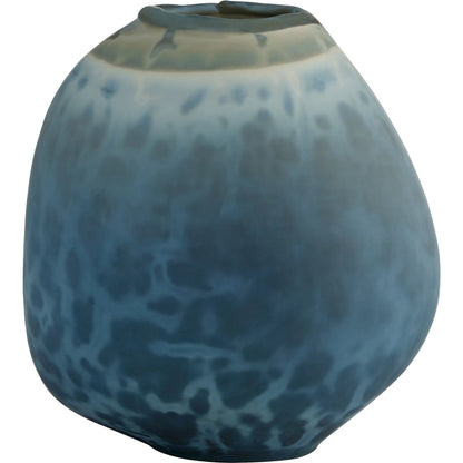 Tiedye Vase by Cyan Design in milky matte blue. Made from cased glass in a eclectic & global style.
