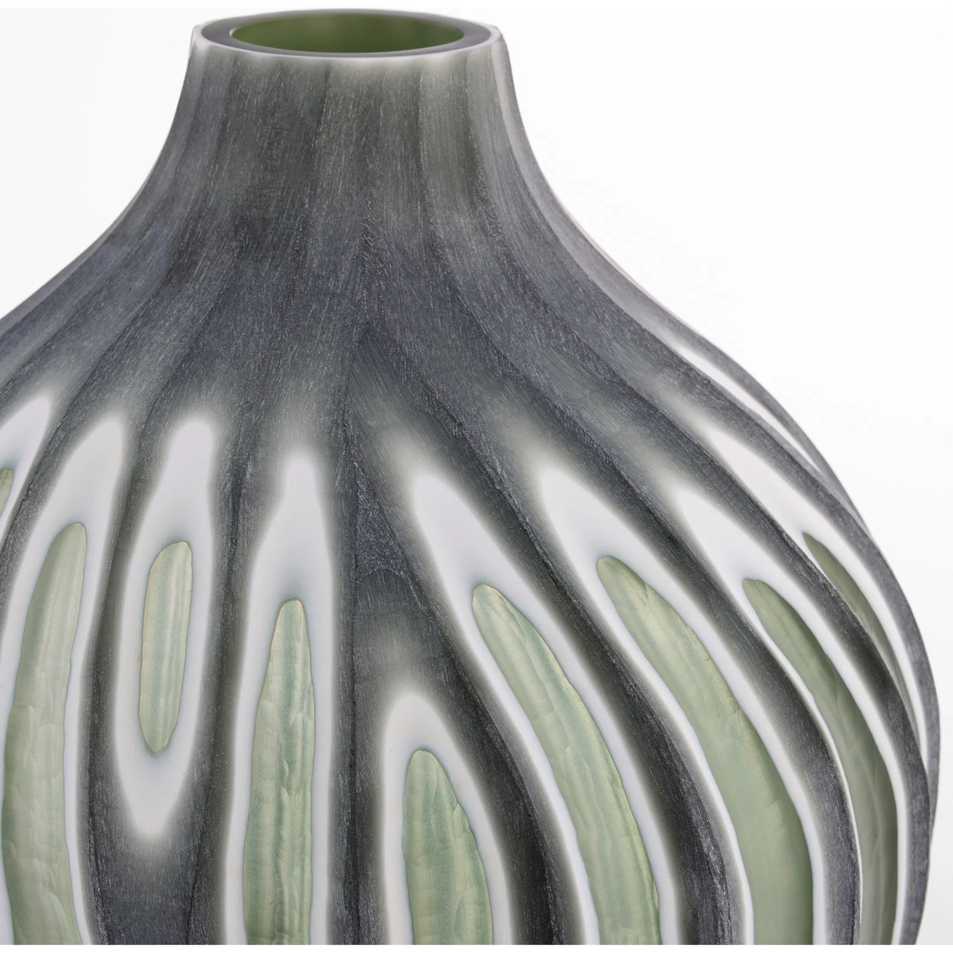 Kombu Vase by Cyan Design in green. Made from cased glass in a eclectic & global style.