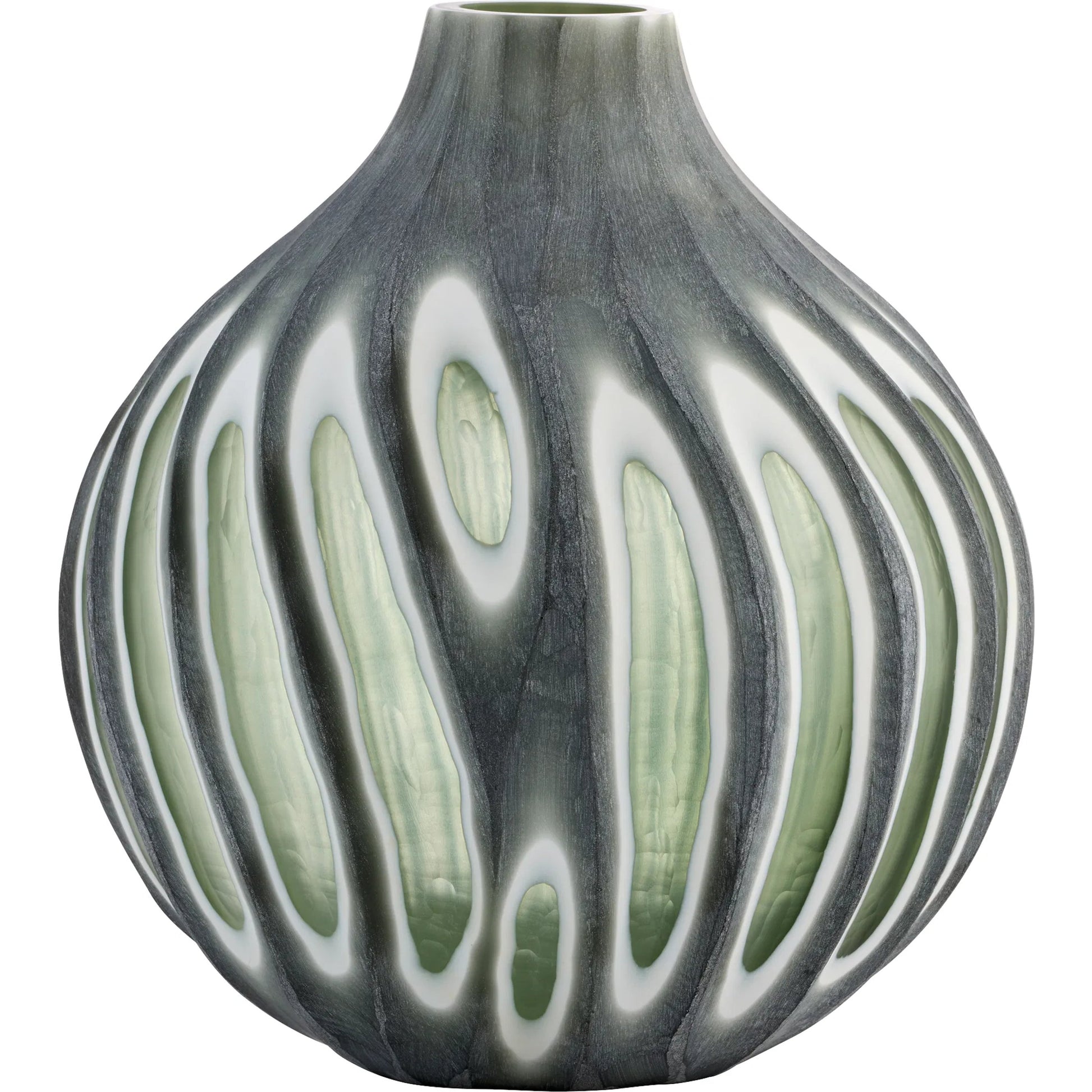 Kombu Vase by Cyan Design in green. Made from cased glass in a eclectic & global style.