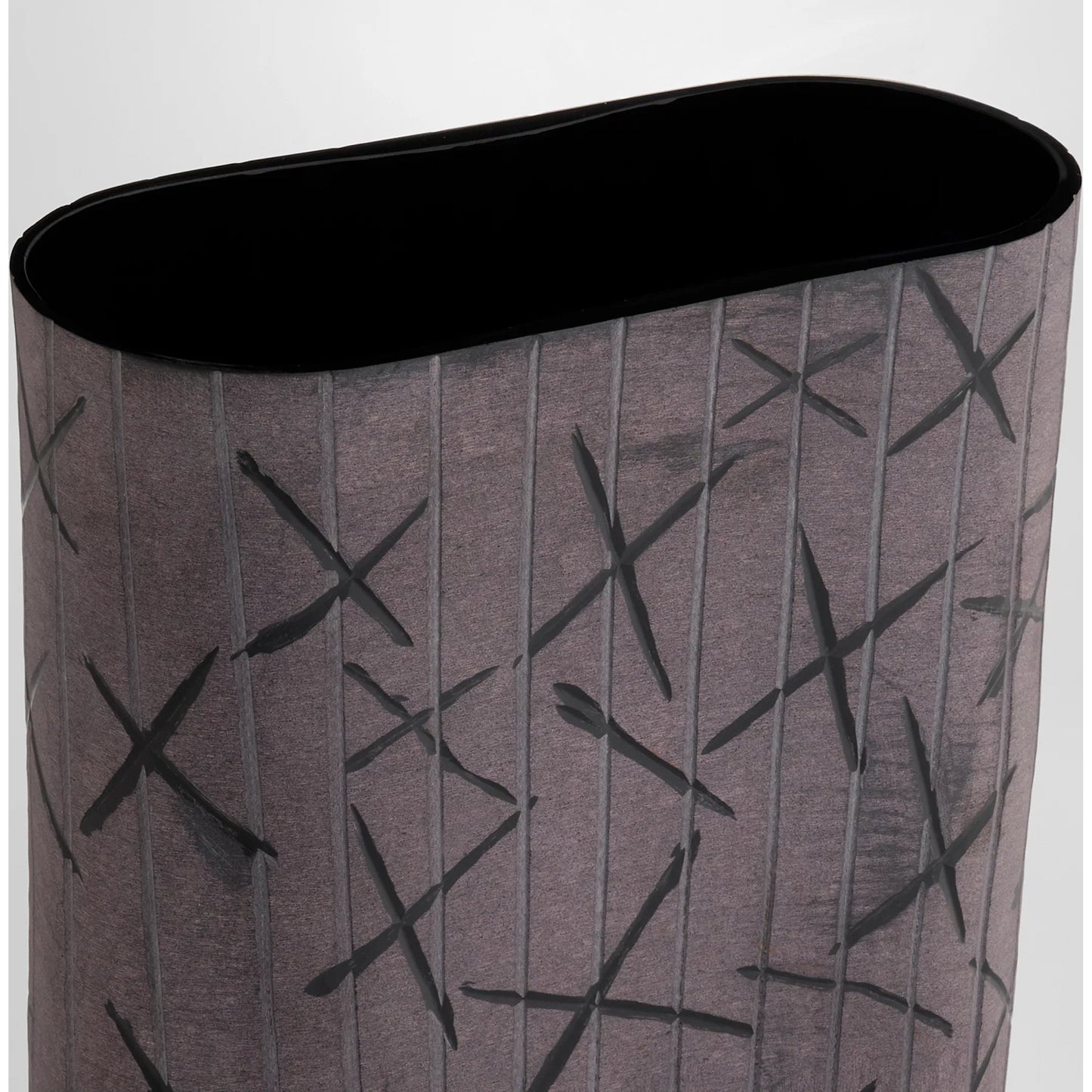 001 SI-2445022 | Closeup | Scribe Vase by Cyan Design in black. Made from cased glass in a modern style.