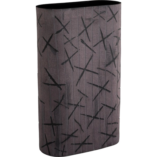 Scribe Vase by Cyan Design in black. Made from cased glass in a unique style.