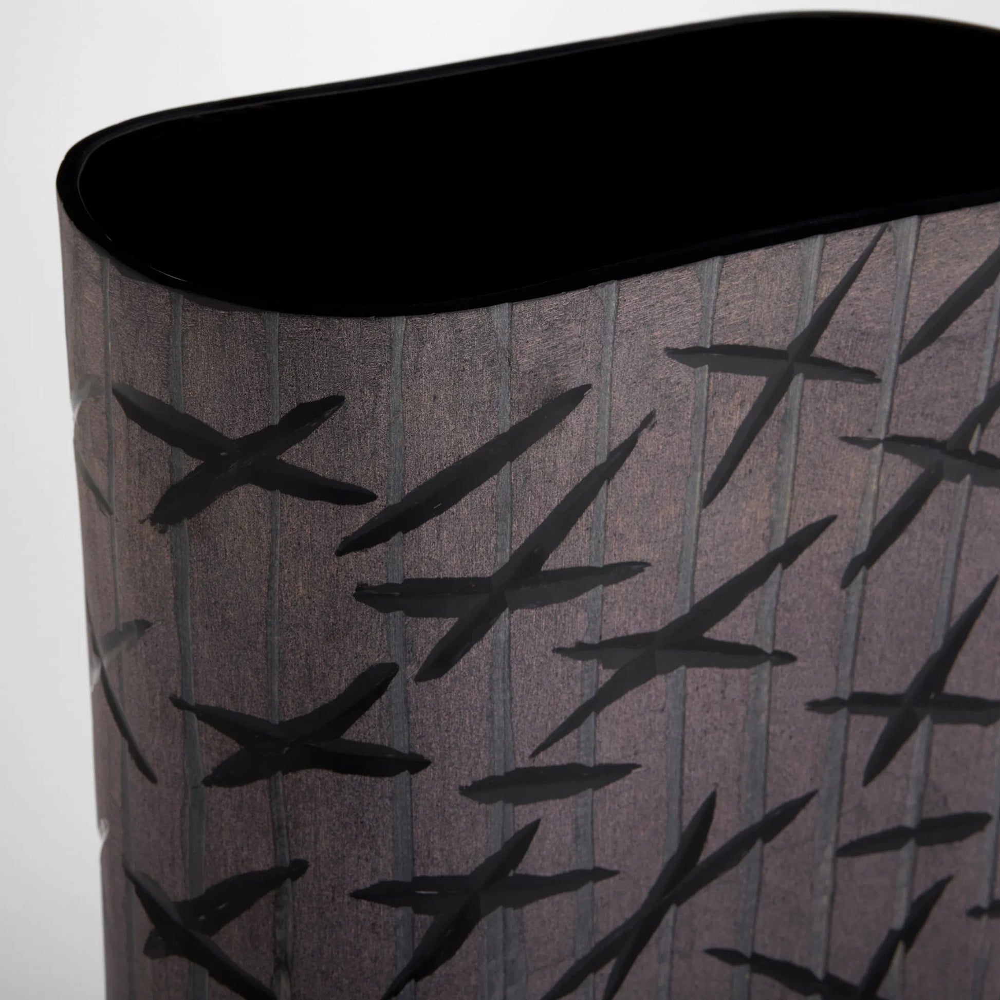 Scribe Vase by Cyan Design in black. Made from cased glass in a modern style.