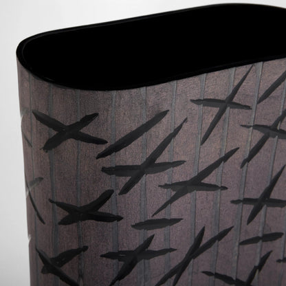 Scribe Vase by Cyan Design in black. Made from cased glass in a modern style.