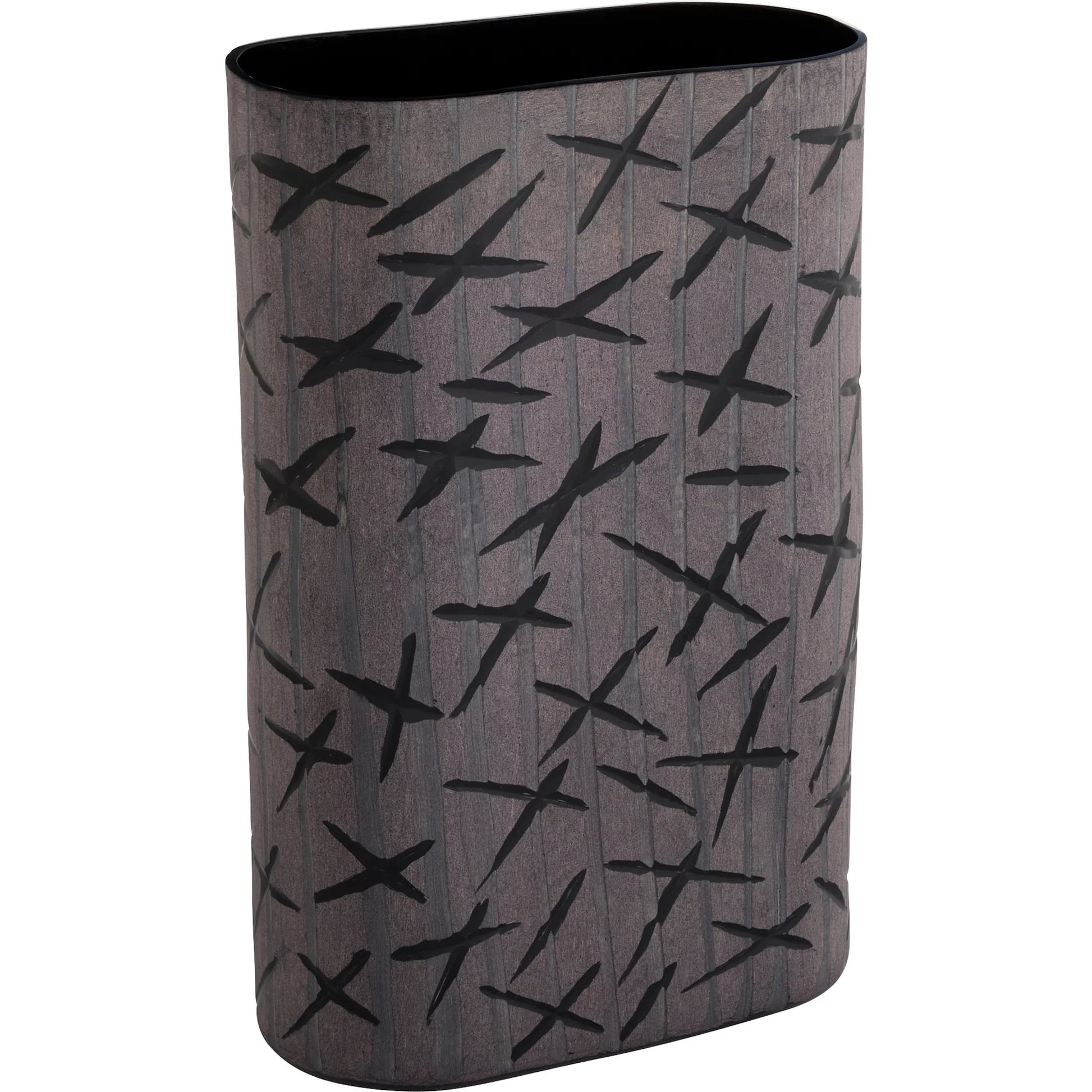 Scribe Vase by Cyan Design in black. Made from cased glass in a modern style.