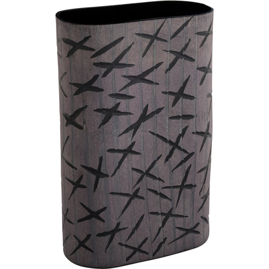 Scribe Vase by Cyan Design in black. Made from cased glass in a unique style.