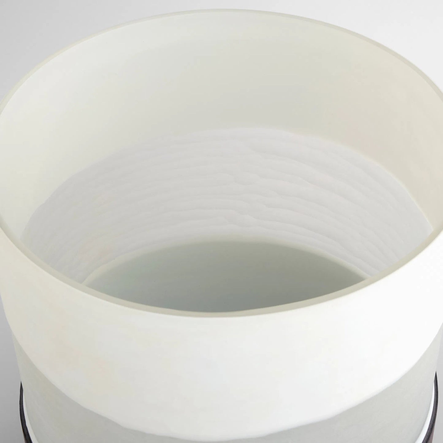 003 SI-2444984 | Closeup | Mesa Vase by Cyan Design in cream, black. Made from cased glass in a modern style.